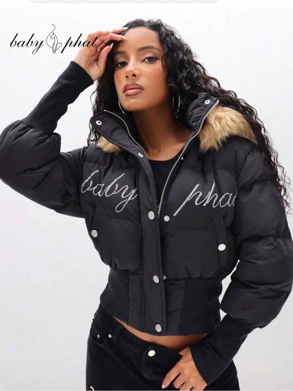 BabyPhat black puffer jacket winter coat M ☃️💦☔️
